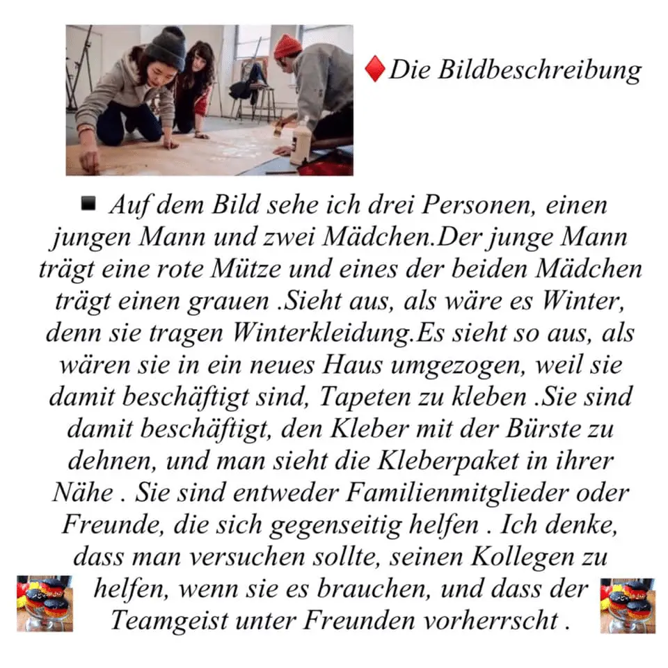 Bildbeschreibung Beispiel