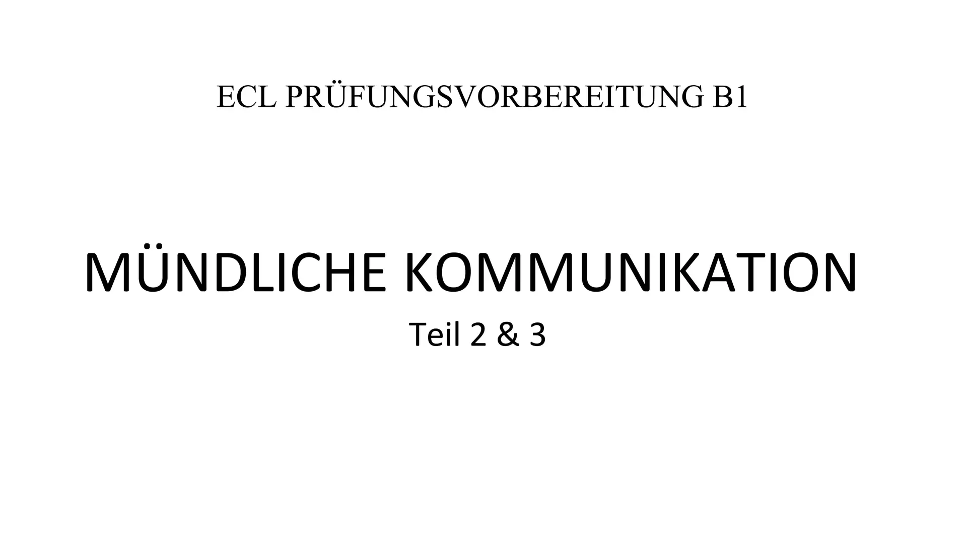ECL mündliche Vorbereitung B1 PDF