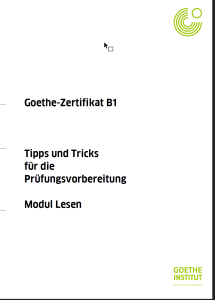Tipps und Trics Lesen B1 ( Vorbreitung PDF )