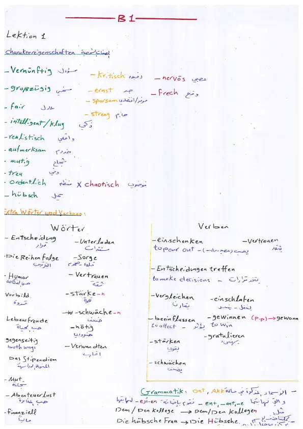 B1 summary ( Arabic Translate )