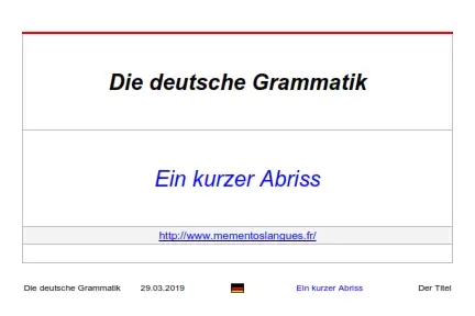 Grammatik Zusammenfassung ( Vorbreitung PDF )