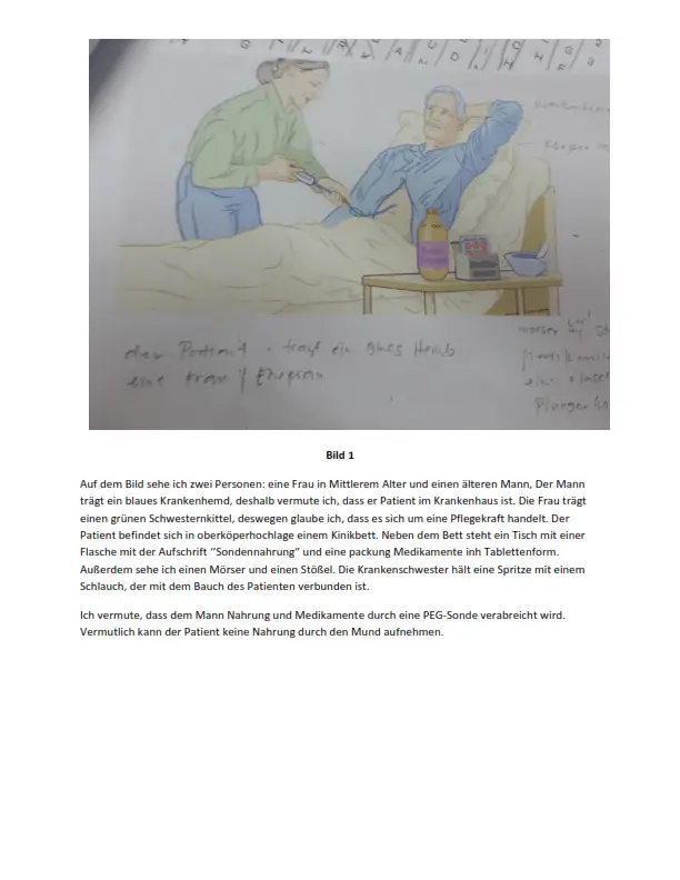 Pflege in Deutschland - Bildbeschreibung B2